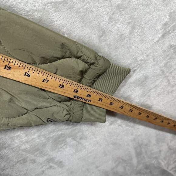 And Now This Women Jacket NEW Plus 2X Green Reversible Collarless Quilted Nylon - Picture 11 of 11